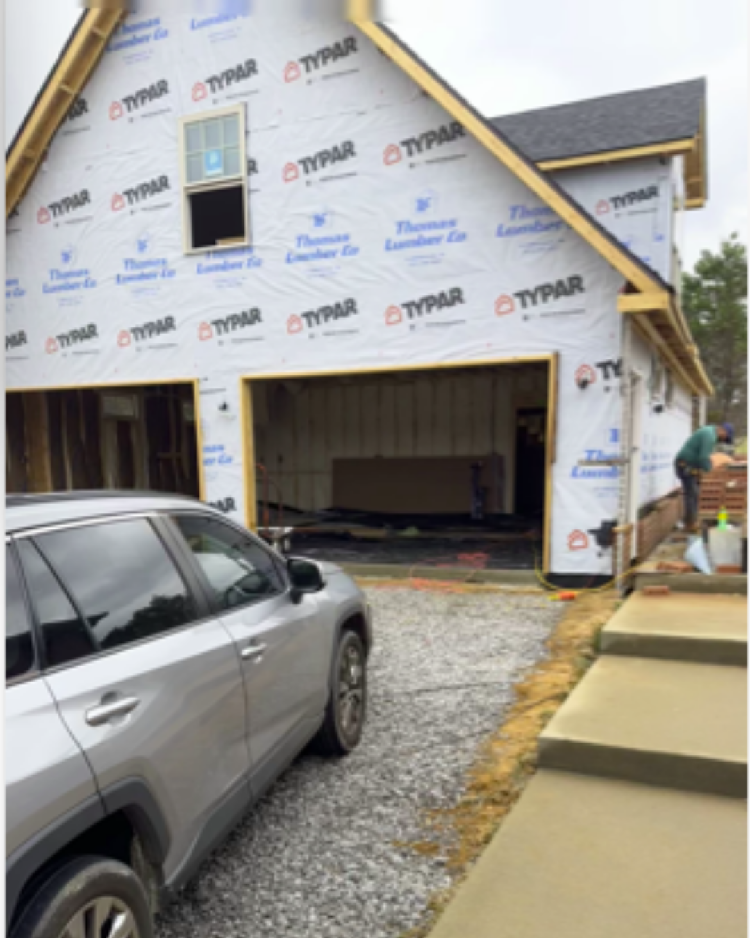Custom garage framing and construction in progress — Yarbrough Homes